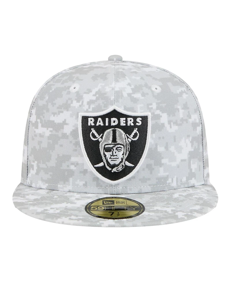 New Era Men's White Las Vegas Raiders 2025 Salute to Service Fan Pack 59FIFTY Fitted Hat