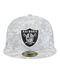 New Era Men's White Las Vegas Raiders 2025 Salute to Service Fan Pack 59FIFTY Fitted Hat