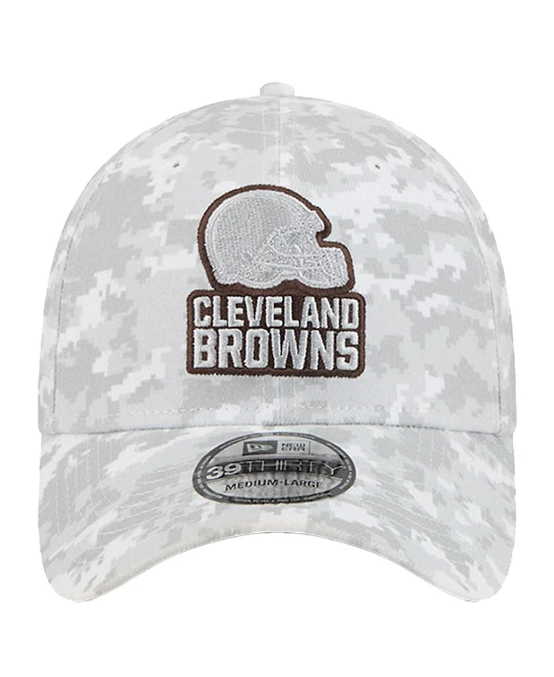 New Era Men's White Cleveland Browns 2025 Salute to Service Digital Camo Fan Pack 39THIRTY Flex Hat