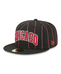 New Era Men's Black Chicago Bulls Jersey Hook Statement Edition 59FIFTY Fitted Hat
