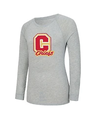Concepts Sport Women's 2-Piece Heather Gray/Red Kansas City Chiefs Regulate Plaid Long-Sleeve T-Shirt and Shorts Sleep Set