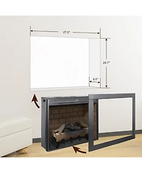 Flynama 28 inch Infrared Electric Fireplace with Removable Trim kit Insert, Touch Panel Home Decor Heater, Smokeless Firebox With Fire Crackling Sound