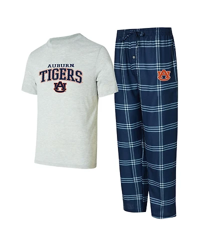 Concepts Sport Men's 2-Piece Navy/Gray Auburn Tigers T-Shirt Pants Sleep Set