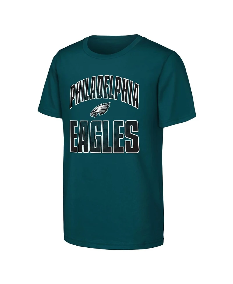 Outerstuff Big Boys and Girls 2-Pack Midnight Green Philadelphia Eagles Never Quit T-Shirt Set