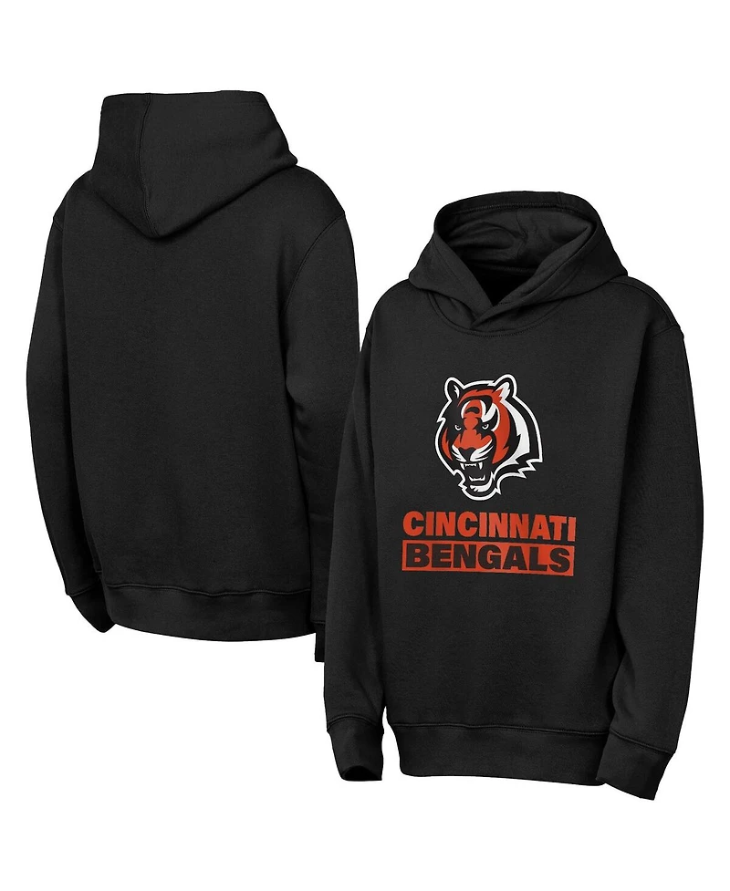 Outerstuff Big Boys and Girls Black Cincinnati Bengals Back to Basics Hoodie