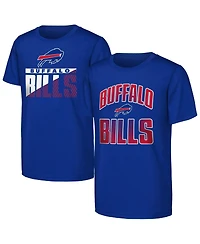Outerstuff Big Boys and Girls 2-Pack Royal Buffalo Bills Never Quit T-Shirt Set