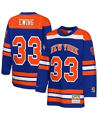 Mitchell & Ness Big Boys and Girls Patrick Ewing Blue New York Knicks Maxxed Out 2.0 Fashion Hockey Jersey