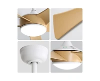 Sofucor 52-inch white modern style ceiling fan features 5 blades and is equipped with Led lights and a remote control