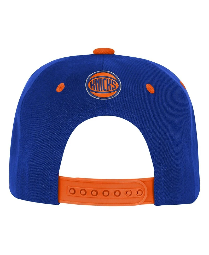 Outerstuff Big Boys and Girls Blue/Orange New York Knicks Two-Tone Snapback Hat
