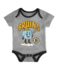 Outerstuff Baby Boys and Girls 3-Piece Boston Bruins Triple Header Bodysuit Set