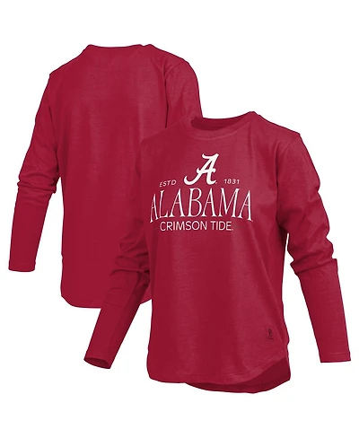 Pressbox Women's Crimson Alabama Crimson Tide Silver on Long Sleeve T-Shirt