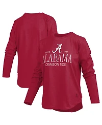Pressbox Women's Crimson Alabama Crimson Tide Silver on Long Sleeve T-Shirt