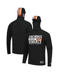 New Era Men's Black Cincinnati Bengals Functional Fandom Balaclava Helmet Stripe Tri-Blend Hoodie