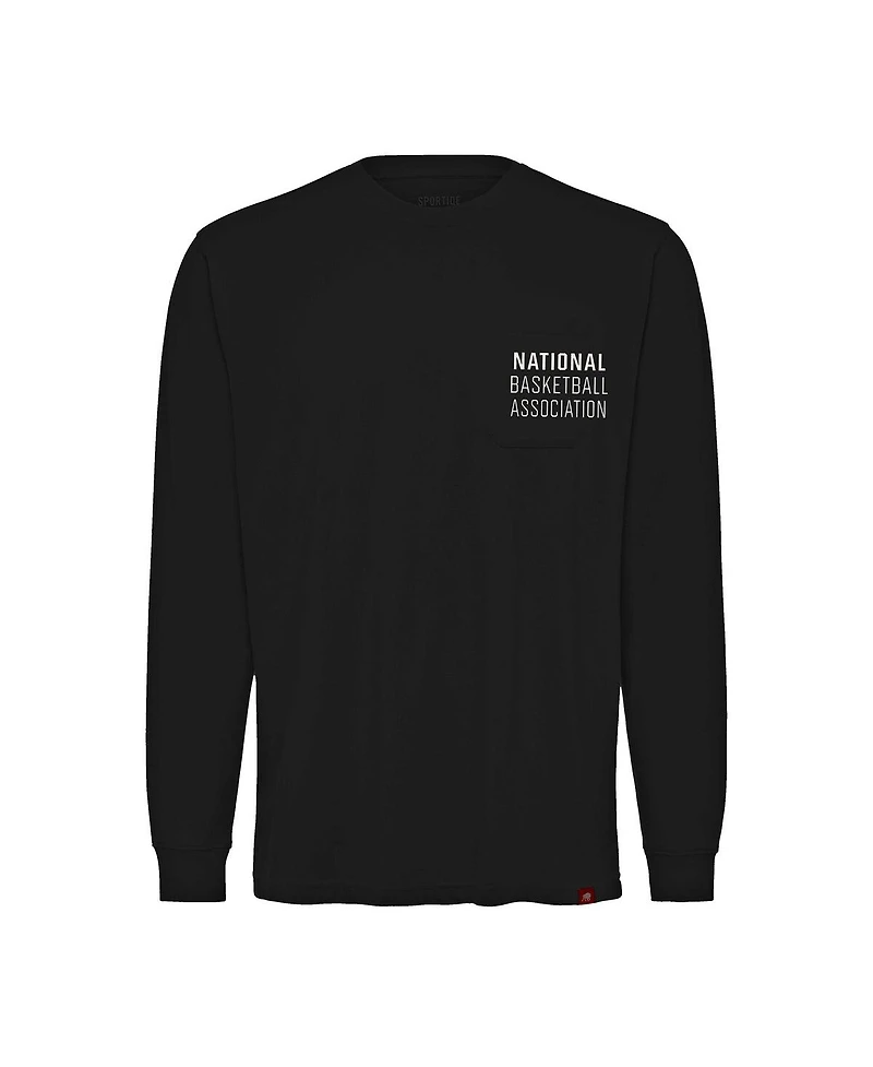 Sportiqe Men's and Women's Black Nba Wales Long Sleeve T-Shirt