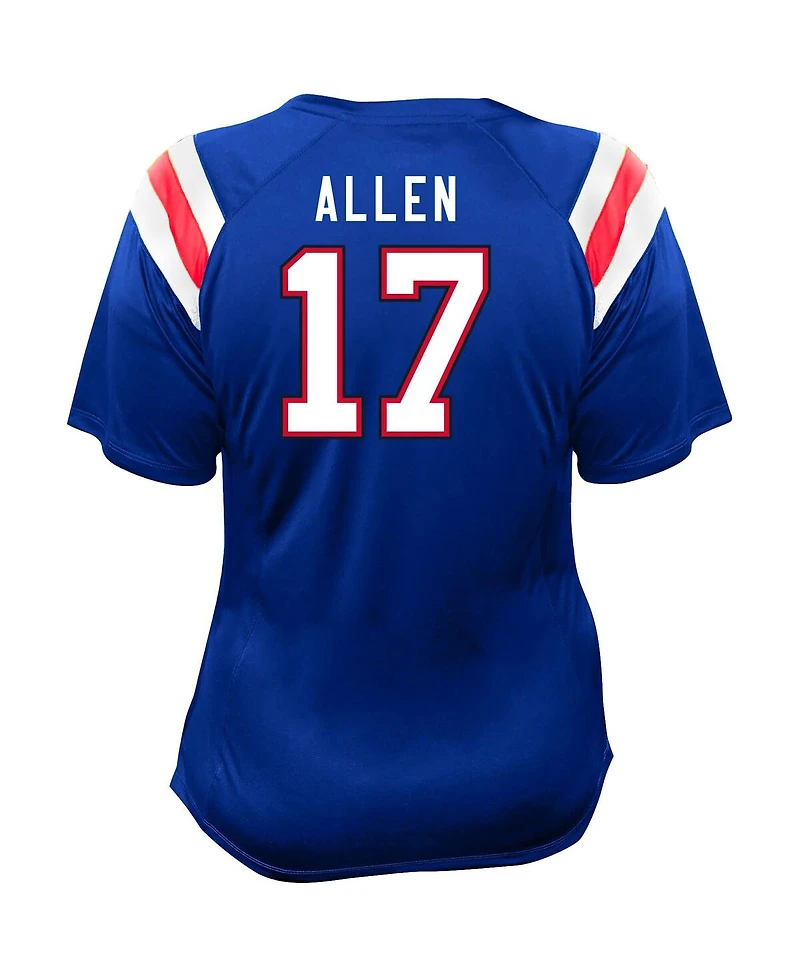 Fanatics Women's Josh Allen Royal Buffalo Bills Plus Name Number Raglan Lace V-Neck T-Shirt