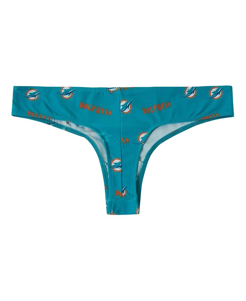 Concepts Sport Women's Aqua Miami Dolphins Mosaic All Over Print Thong