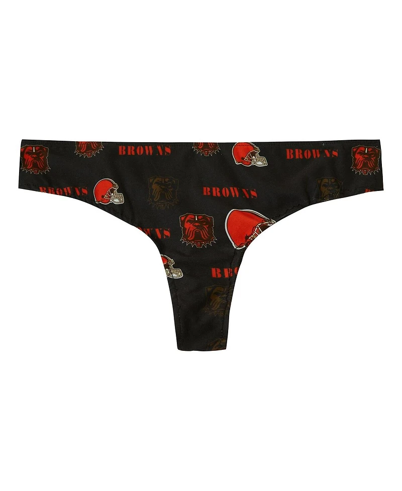 Concepts Sport Women's Brown Cleveland Browns Mosaic All Over Print Thong