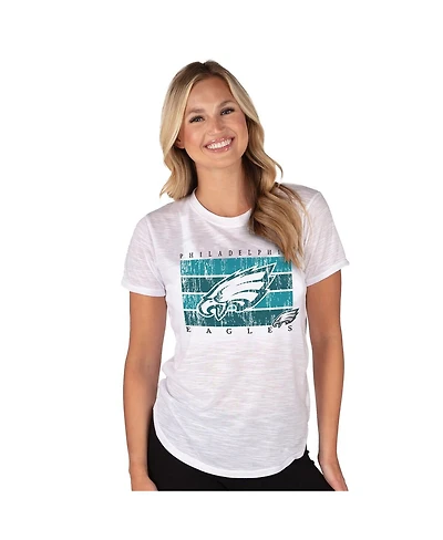 Concepts Sport Women's White Philadelphia Eagles Infuse Lightweight Slub Knit Top