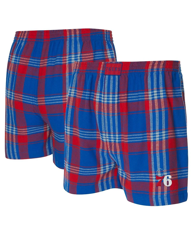 Concepts Sport Men's Royal Philadelphia 76ers Region Flannel Boxer Short
