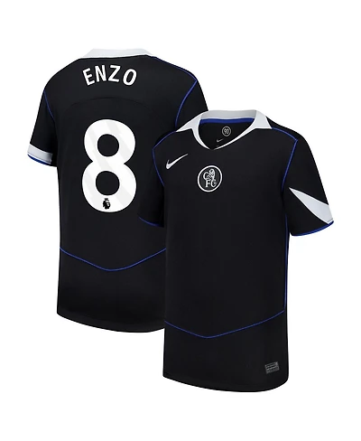Nike Big Boys and Girls Enzo Fernandez Black Chelsea 2025/26 Third Replica Player Jersey