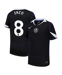 Nike Big Boys and Girls Enzo Fernandez Black Chelsea 2025/26 Third Replica Player Jersey