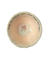 Uncommon Goods Sprigs of Kindness Herb-Imprinted Stoneware Bowl