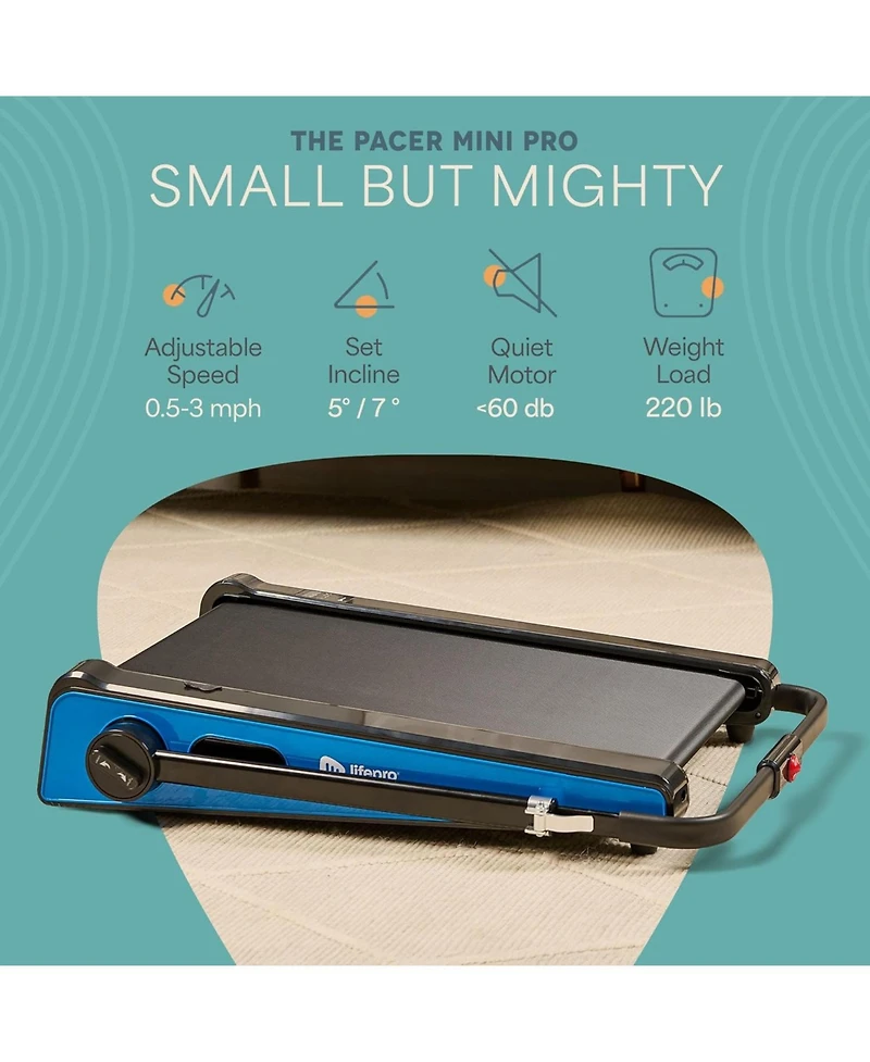 LifePro Smallest Portable Mini Walking Pad with Adjustable Handlebar