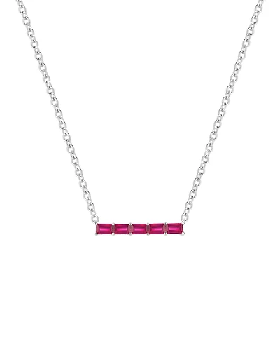 Macy's Lab-Grown Ruby (5/8 ct. t.w.) Necklace in Sterling Silver (also in Multi-Stone)