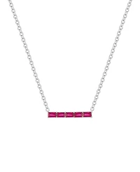 Macy's Lab-Grown Ruby (5/8 ct. t.w.) Necklace in Sterling Silver (also in Multi-Stone)