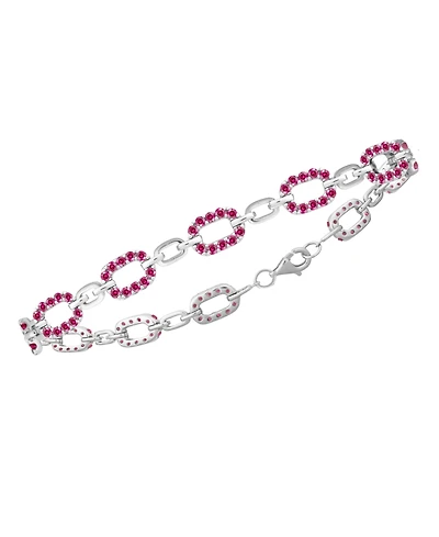 Macy's Lab-Grown Ruby (2 ct. t.w.) Bracelet Sterling Silver (also Sapphire)