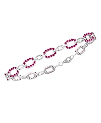 Macy's Lab-Grown Ruby (2 ct. t.w.) Bracelet Sterling Silver (also Sapphire)
