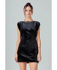 English Factory Women's Velvet Power Shoulder Mini Dress