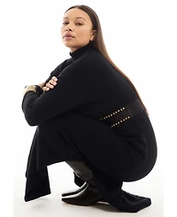 June + Vie Women's Plus Size Turtleneck Sweater Dress