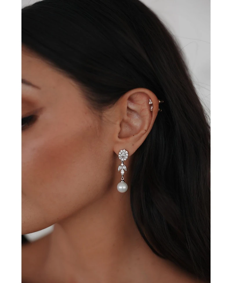 Untamed Petals Palace Pearl and Crystal Drop Earrings