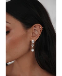 Untamed Petals Palace Pearl and Crystal Drop Earrings