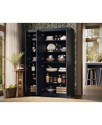 Palace Imports 100% Solid Wood 48.5" Pantry Cabinet with Shaker Doors & Adjustable Shelves