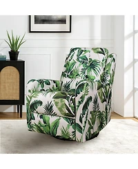 Hulala Home Arlette Transitional Swivel Recliner with Metal Base