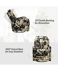 Hulala Home Arlette Transitional Swivel Recliner with Metal Base