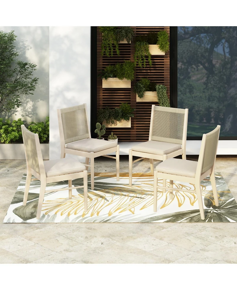 Streamdale Furniture Cordoba Acacia Wood Dining Chair With Water-Repellent Fabric