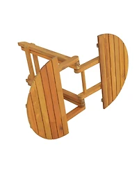 Streamdale Furniture Foldable Acacia Wood End Table - Adjustable & Sturdy