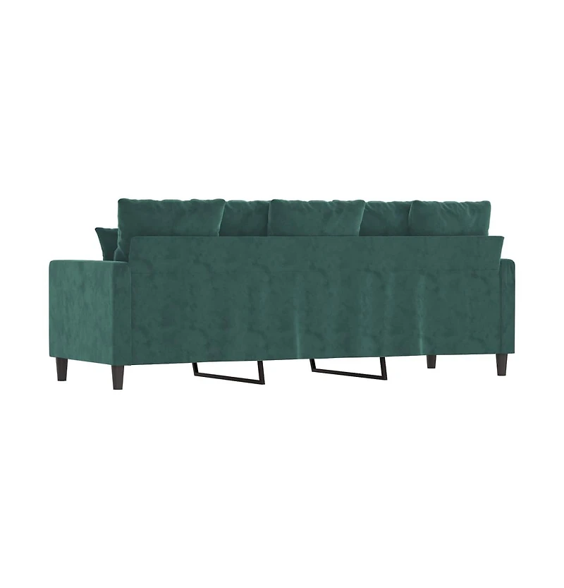 vidaXL 3-Seater Sofa Dark Green 70.9" Velvet