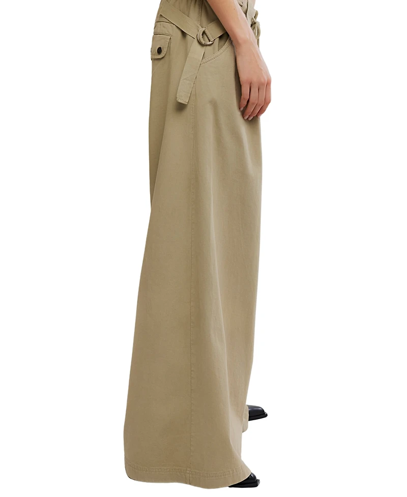 Free People Women's Julien Wide Leg Pull-On Chino Pants