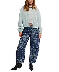 Free People Women's Birdie Denim Collared Neck Jacket