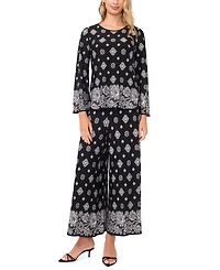 Sam & Jess Women's Slit Bell-Sleeve Crewneck Top