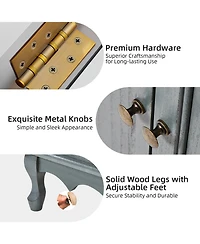 Hulala Home Farmhouse Pallantium 34" Tall 2-door Accent Cabinet with Adjustable Legs