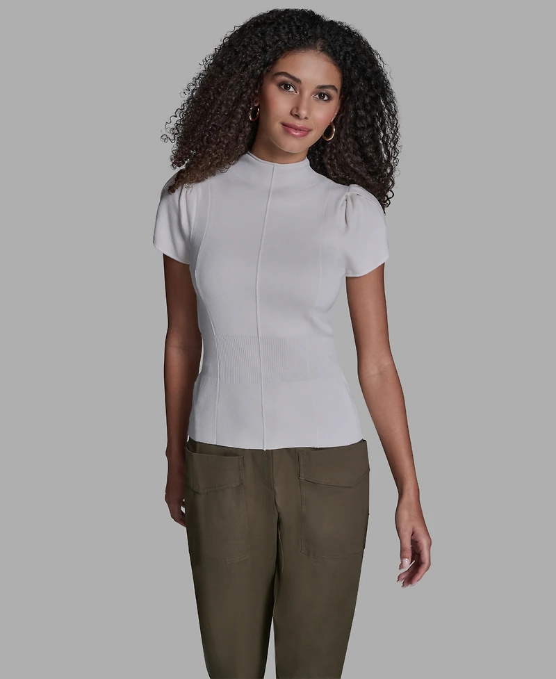 Bcbg Women's Tulip Sleeve Cinch Waist Pull-On Top