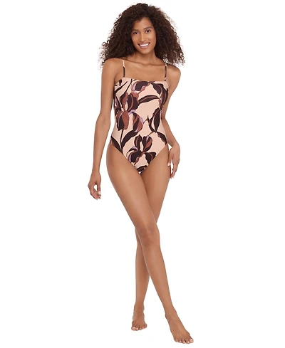 Steve Madden Women's Bandeau Neck One-Piece Swimsuit