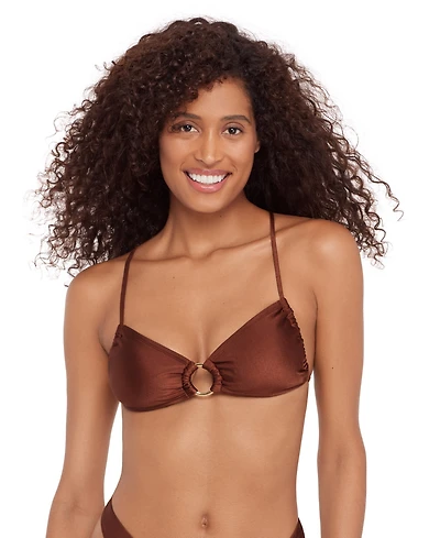 Steve Madden Women's X-Back Ring V-Neck Bralette Top