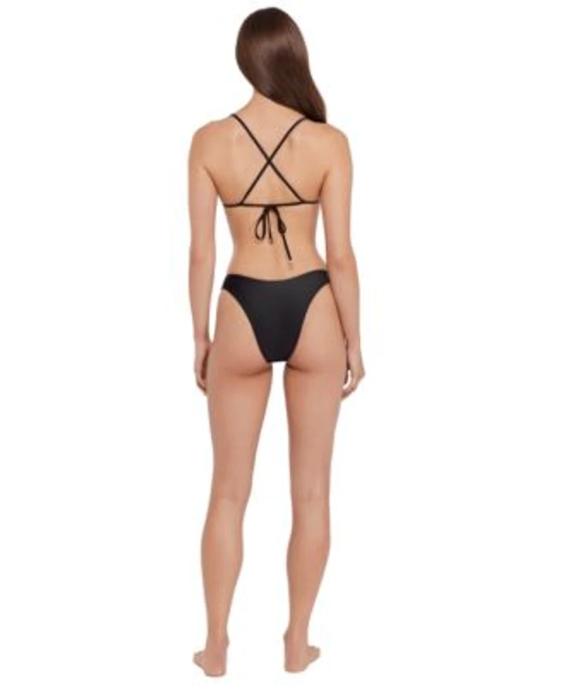 Steve Madden Womens X Back Ring V Neck Bralette Top Scoop Hipster Bottoms