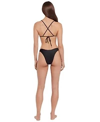 Steve Madden Womens X Back Ring V Neck Bralette Top Scoop Hipster Bottoms